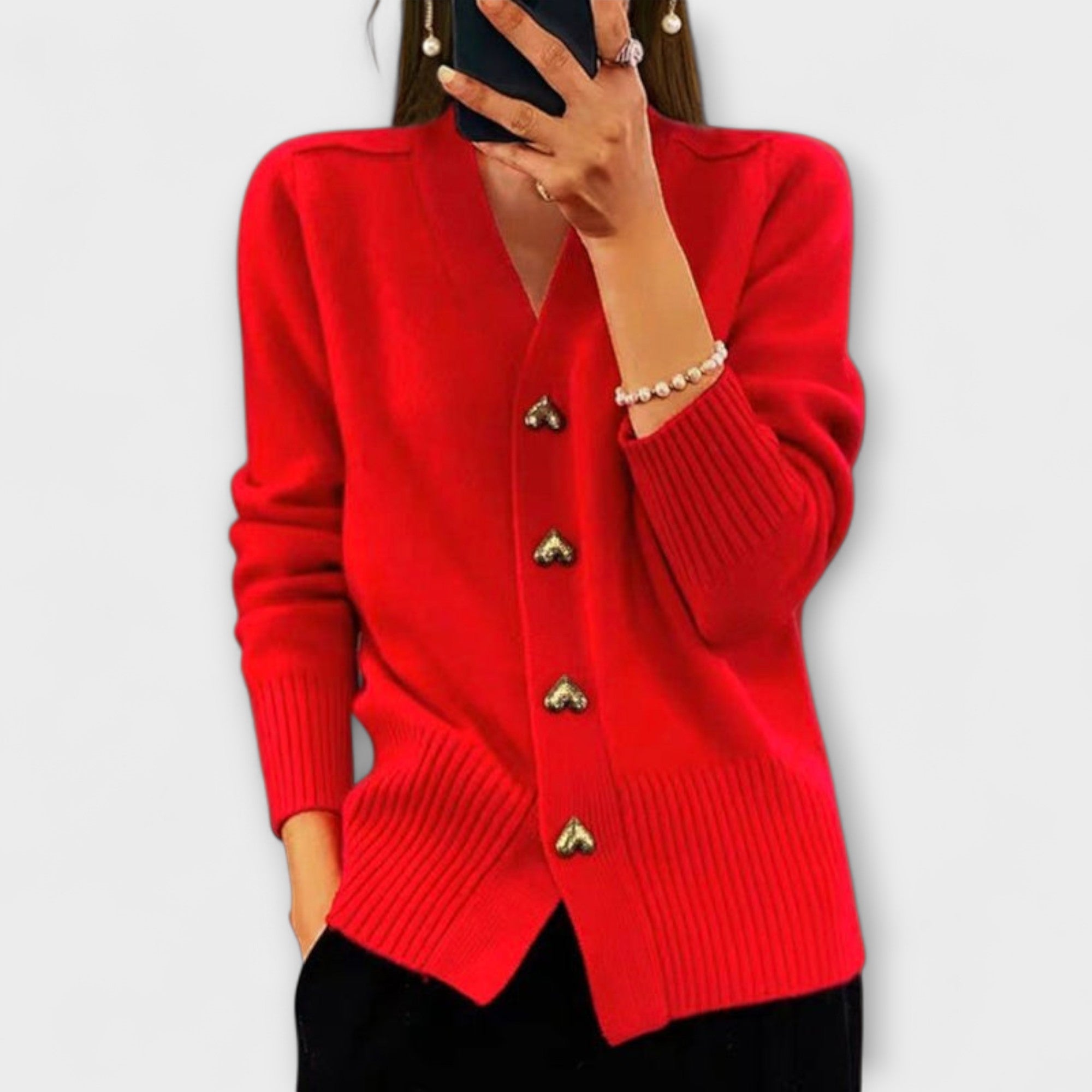 Marij - Vintage-inspireret V-hals Bluse til Kvinder