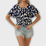 Evelyn - Stilfuld Bluse med Rund Hals