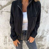 Ella - Cordfløjls-jumpsuit med Lynlås og Hætte