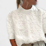 Bluse med Broderet Enkel Krave