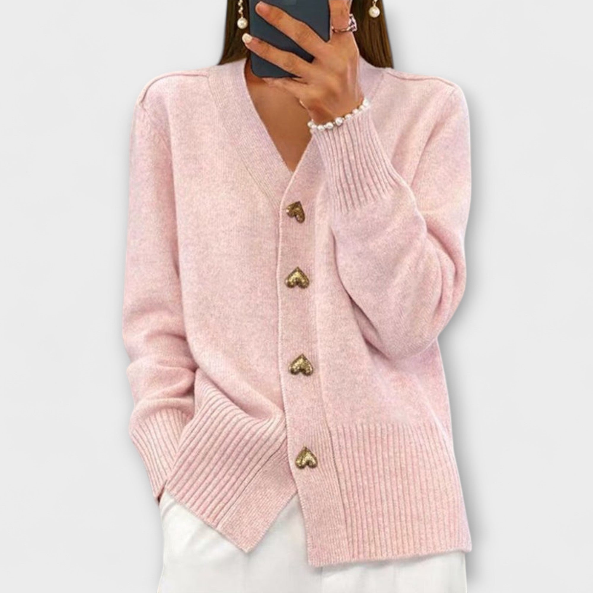 Marij - Vintage-inspireret V-hals Bluse til Kvinder