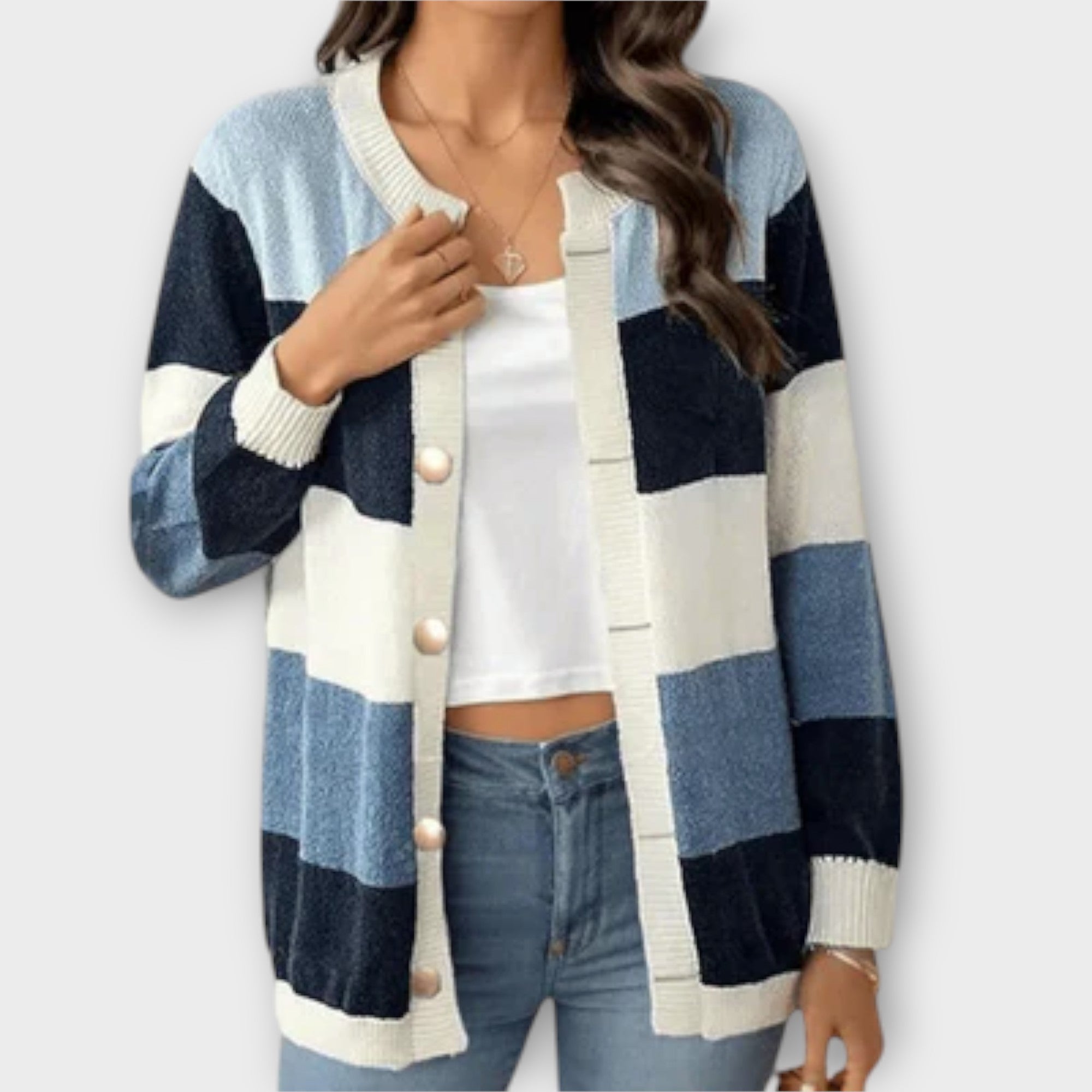 Lottenia - Stribet Strikket Cardigan