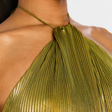 Emma - Metallisk Halterneck-kjole