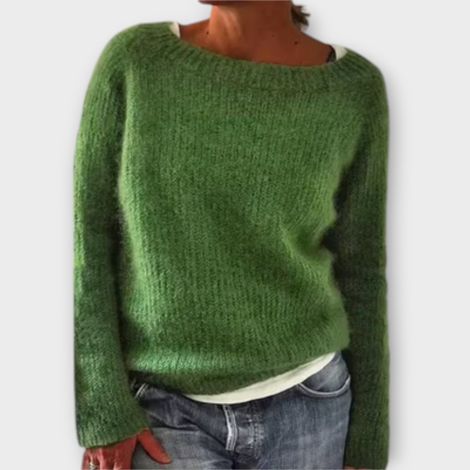 Regine - Ensfarvet Strikbluse
