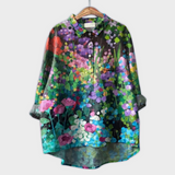 Magdalena - Håndlavet Dame-bluse med Blomsterprint