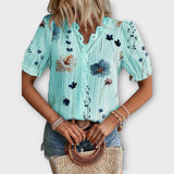 Emily - Moderne Bluse med Spidse Detaljer