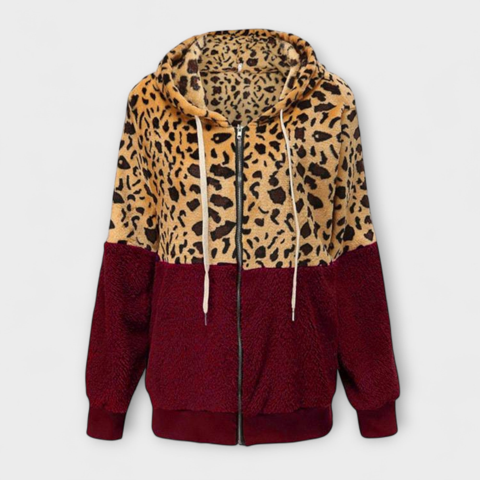 Lea - Fleecejakke med Leopardmønster