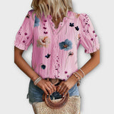 Emily - Moderne Bluse med Spidse Detaljer