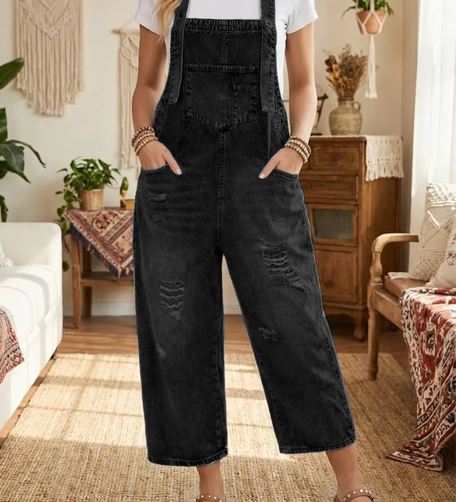 Aurevia - Denim-jumpsuit med Vintage-udtryk