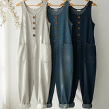 Anine - Ærmeløs Vintagevasket Denim-jumpsuit