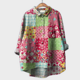 Magdalena - Håndlavet Dame-bluse med Blomsterprint