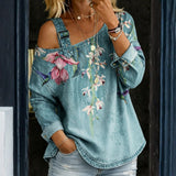 Alma - Denimtop med Bare Skuldre