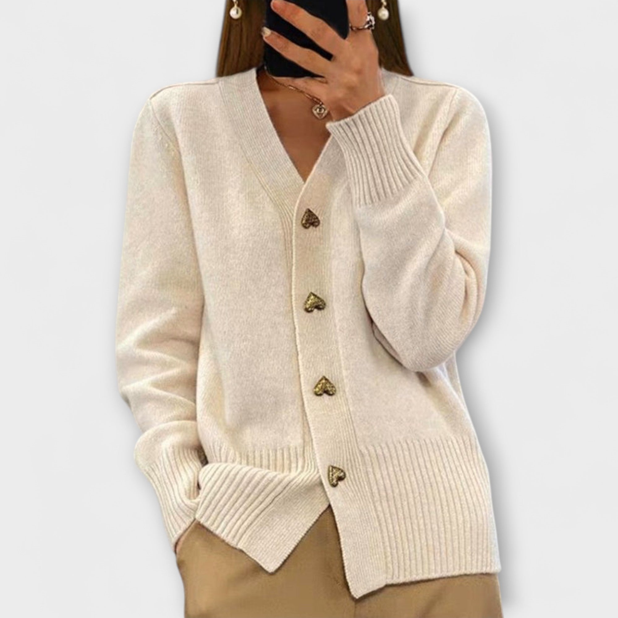 Marij - Vintage-inspireret V-hals Bluse til Kvinder