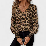 Elegant Leopardmønstret Bluse