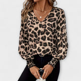 Elegant Leopardmønstret Bluse