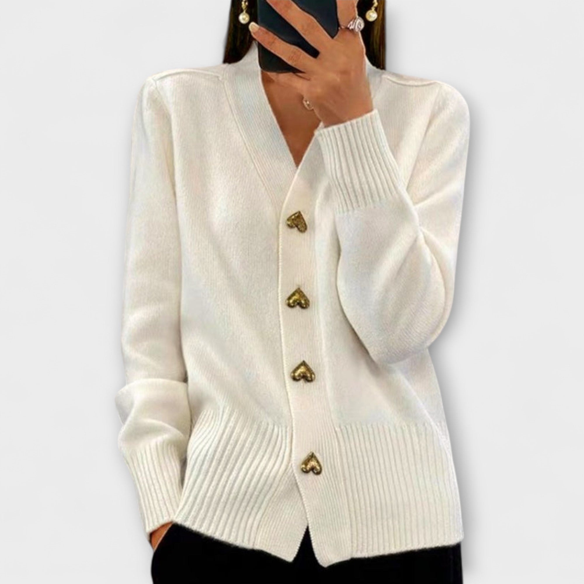 Marij - Vintage-inspireret V-hals Bluse til Kvinder