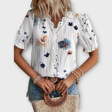 Emily - Moderne Bluse med Spidse Detaljer