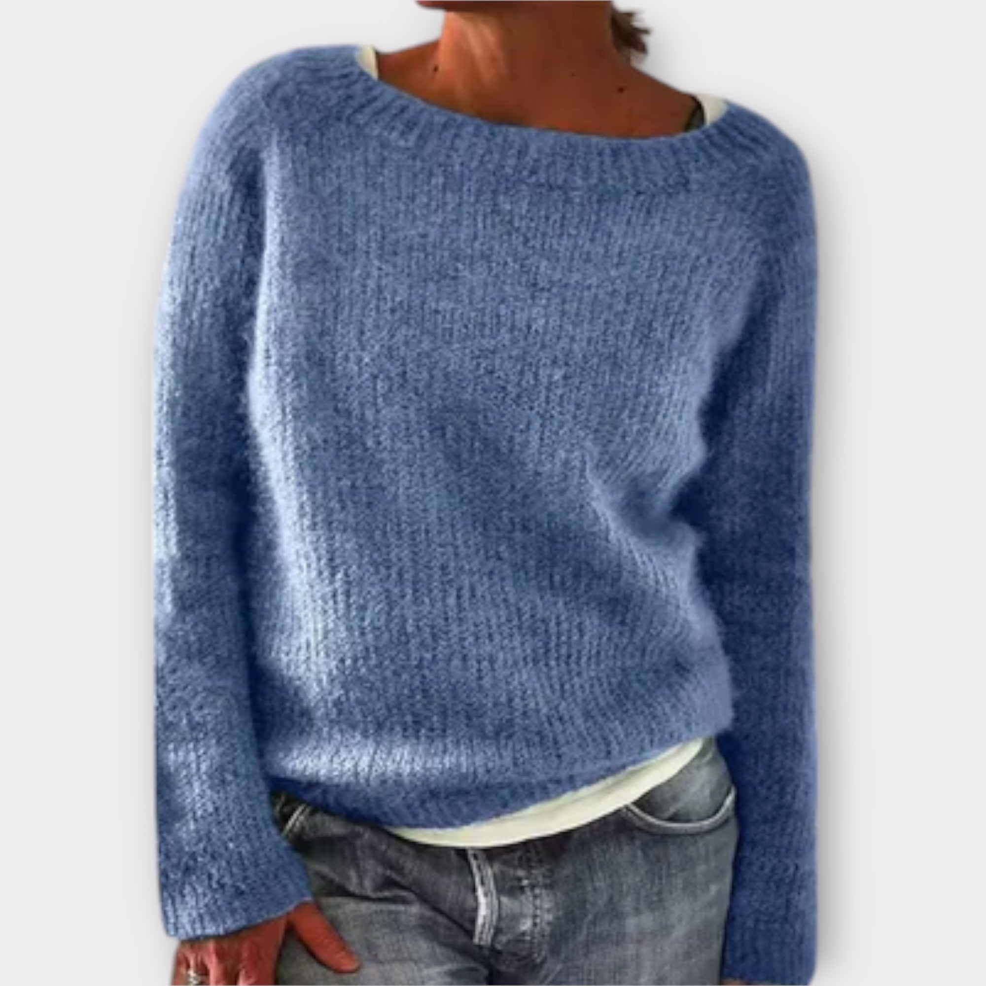 Regine - Ensfarvet Strikbluse