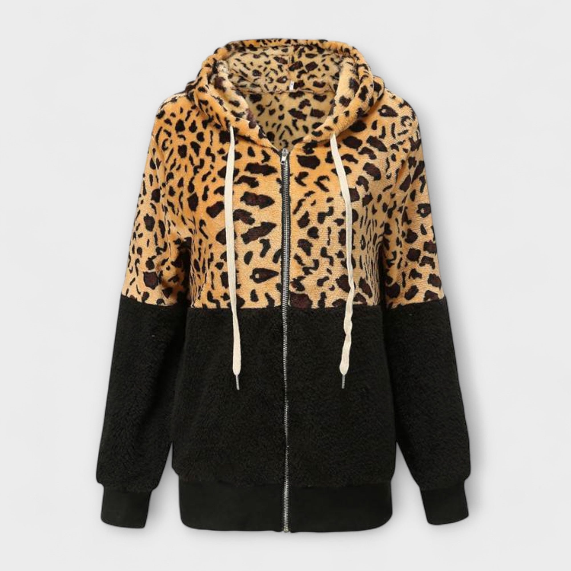 Lea - Fleecejakke med Leopardmønster