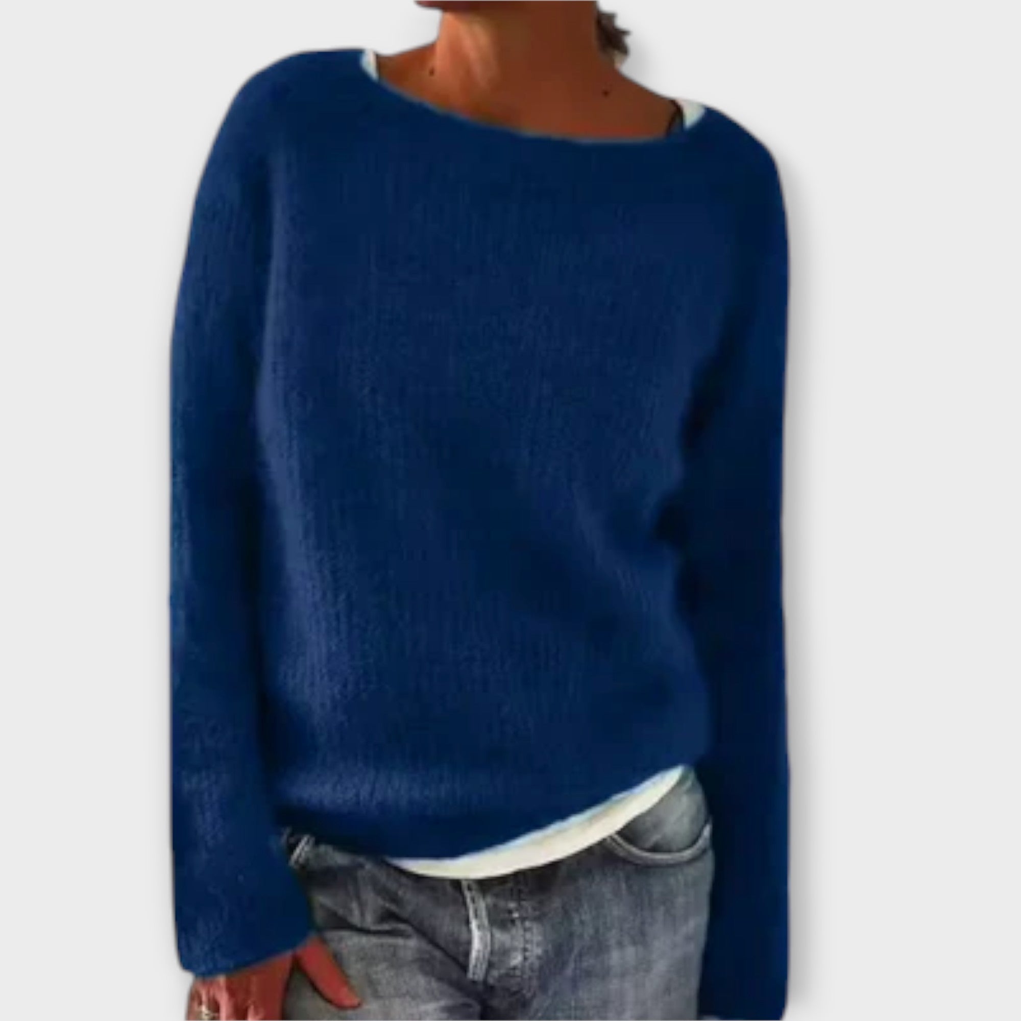 Regine - Ensfarvet Strikbluse