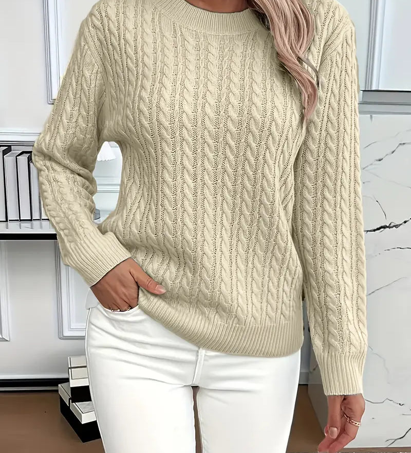 Quinisha - Strikbluse med Flettemønster