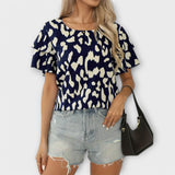 Evelyn - Stilfuld Bluse med Rund Hals