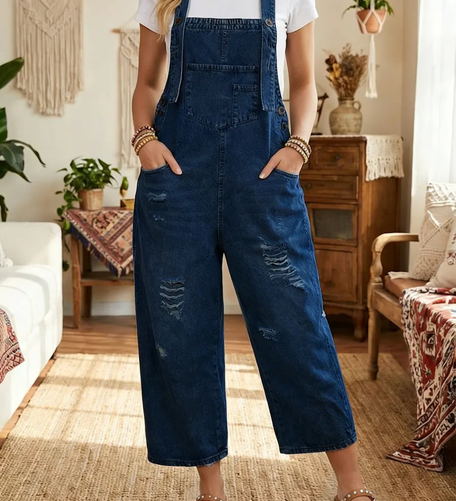 Aurevia - Denim-jumpsuit med Vintage-udtryk