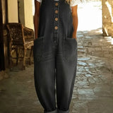 Anine - Ærmeløs Vintagevasket Denim-jumpsuit