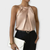 Skye - Stilfuld Stropløs Satinbluse