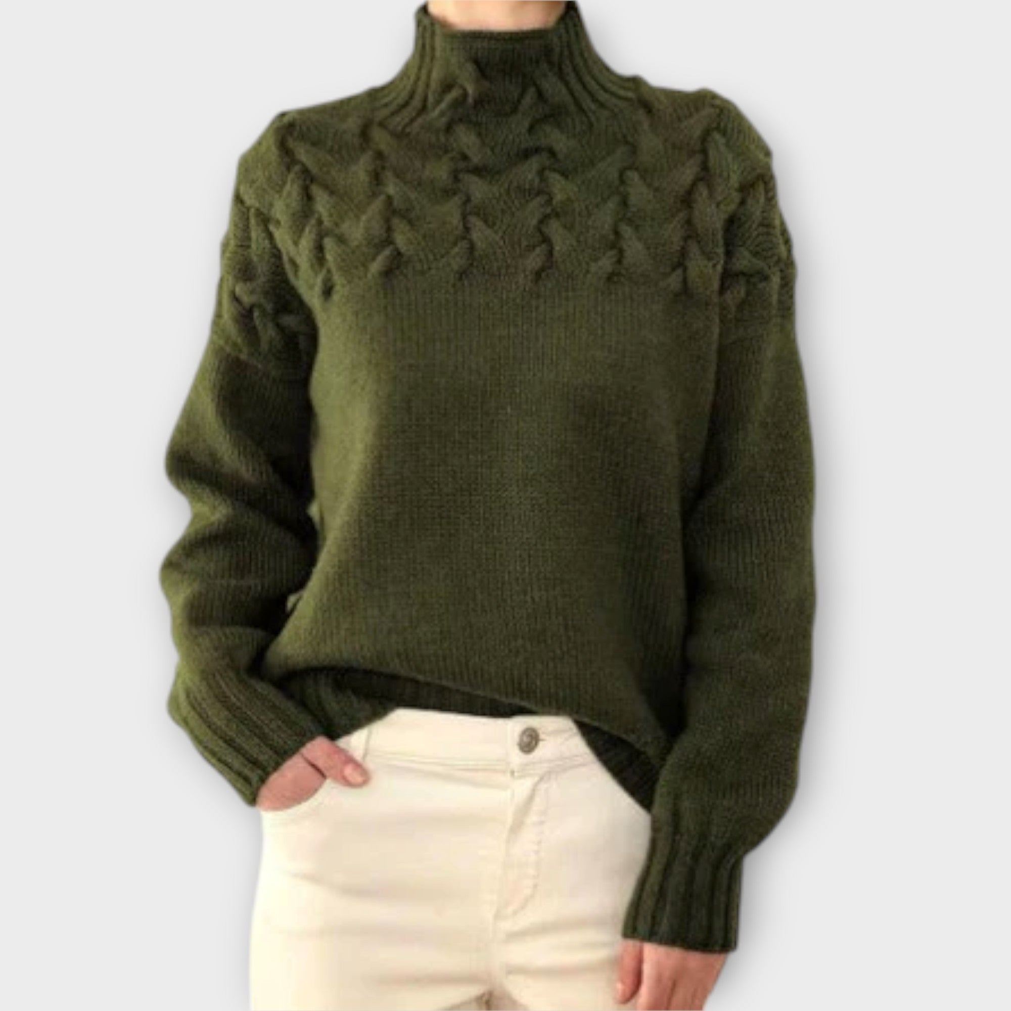 Eva - Strikvest med Flettemønster