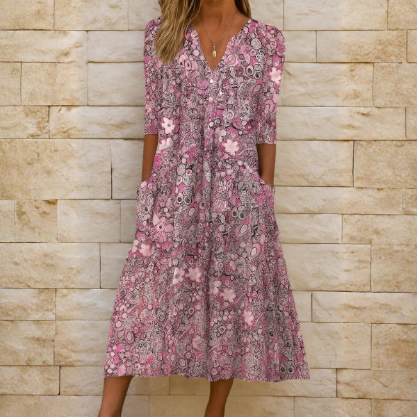 Olivia - Elegant V-udskæringskjole