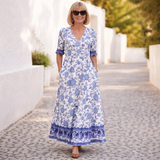 Elly - Elegant Blomstret Kjole med Afslappet Stemning