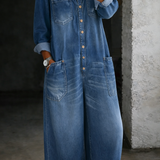 Oda - Langærmet Jumpsuit med Bare Skuldre