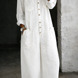 Oda - Langærmet Jumpsuit med Bare Skuldre
