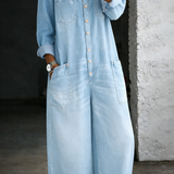 Oda - Langærmet Jumpsuit med Bare Skuldre