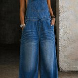 Marika - Denim-jumpsuit med Elastisk Talje