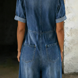 Camille - Kortærmet Jumpsuit med V-udskæring