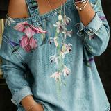 Alma - Denimtop med Bare Skuldre