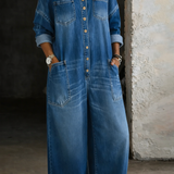 Vivi - Denim-jumpsuit med Bare Skuldre