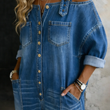 Vivi - Denim-jumpsuit med Bare Skuldre