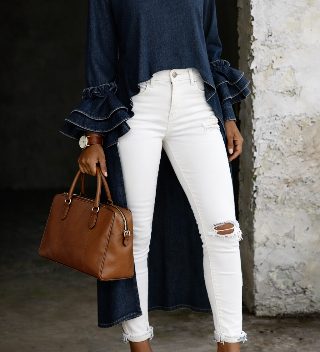 Pia - Afslappet Denimbluse