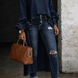 Pia - Afslappet Denimbluse