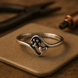 Vintage Kærligheds Ring - Pote i Sølv