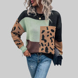 Le Clair - Vintage T-shirt med Leopardmønster og Patchwork