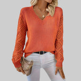 Le Clair - Afslappet Bomulds-t-shirt med V-hals