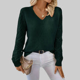 Le Clair - Afslappet Bomulds-t-shirt med V-hals