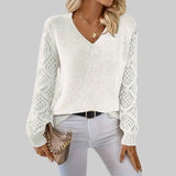 Le Clair - Afslappet Bomulds-t-shirt med V-hals