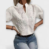 Elise - Mila Bluse med Luksuriøst Broderi