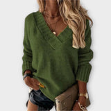 Jane - Varm V-hals Strikbluse