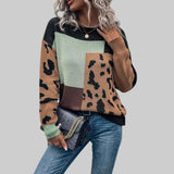 Le Clair - Vintage T-shirt med Leopardmønster og Patchwork